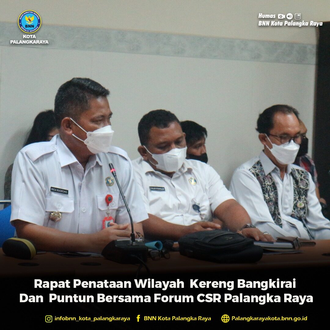 BNN Kota Palangkaraya menghadiri rapat penataan Wilayah Wisata Kereng Bangkirai Dan Puntun dengan stakeholder terkait Dan Perusahaan di Bappeda Litbang Kota Palangka Raya BNN Kota Palangkaraya menghadiri rapat penataan Wilayah Wisata Kereng Bangkirai Dan Puntun dengan stakeholder terkait Dan Perusahaan di Bappeda Litbang Kota Palangka Raya