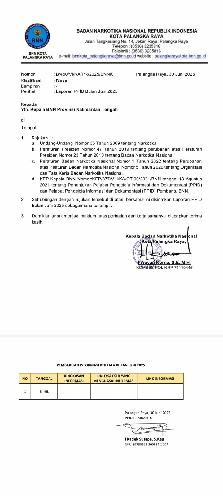 PPID BNN Kota Palangka Raya Juni 2025 PPID BNN Kota Palangka Raya Juni 2025